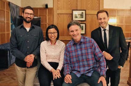 Damien Thompson with Dr Siok Tey, Dave Hughes and Mike Goldman at Comedy for a Cure 2019